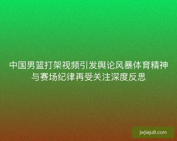 中国男篮打架视频引发舆论风暴体育精神与赛场纪律再受关注深度反思